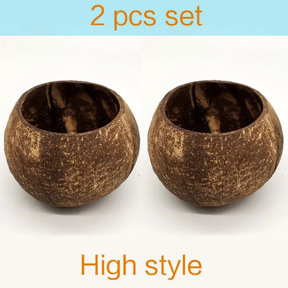 Creative Natural Coconut Bowl,Smoothie Bowl Wood Set,Eco Friendly,Fruit Salad Noodles Rice Ice Cream Tableware,Decoration Bowl